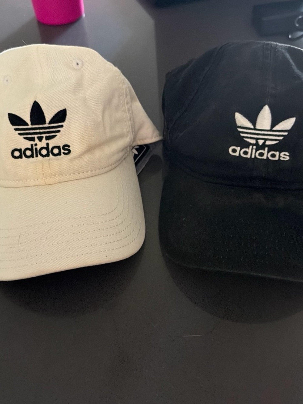 adidas Trefoil Caps in Black and Cream